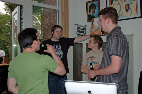 Lunatech staff: Alex Kellett (left) with the current interns - Sietse de Kaper