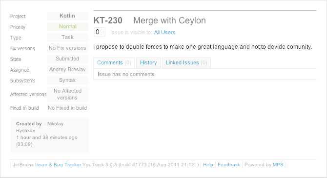 Merge with Ceylon - Kotlin issue tracker