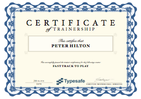 Trainer certificate