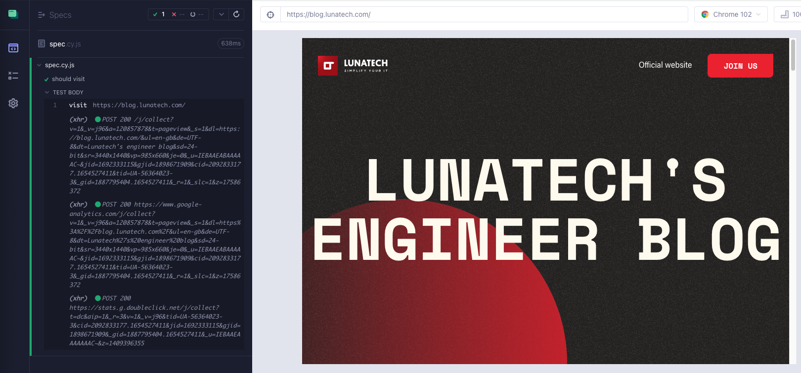 Page d’accueil du blog de Lunatech