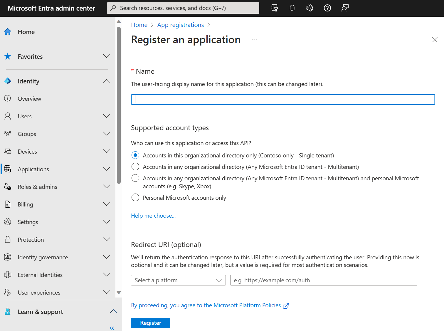 New Registration