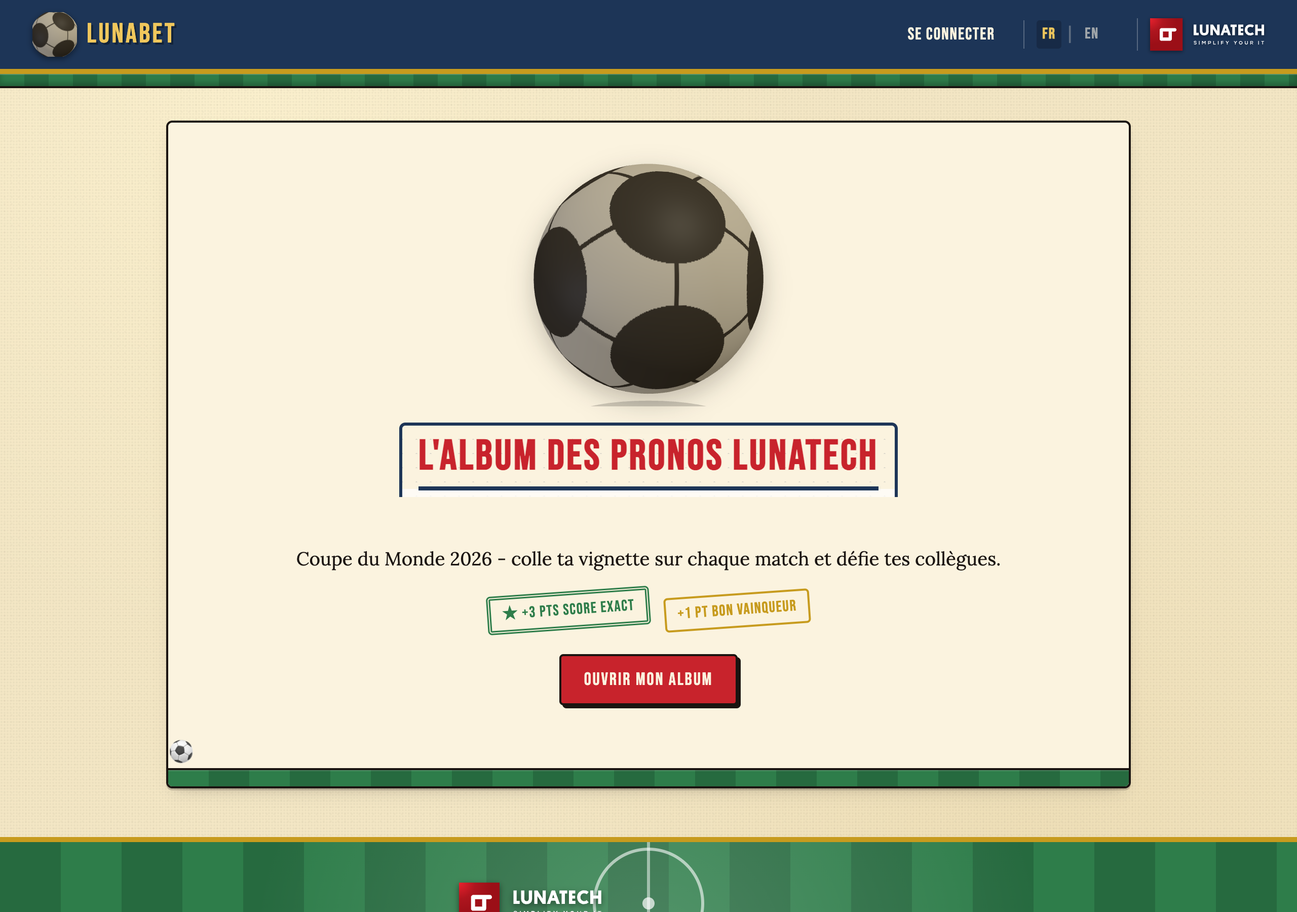 LunaBet landing page
