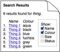 Diagram: checkboxes on search results page instead