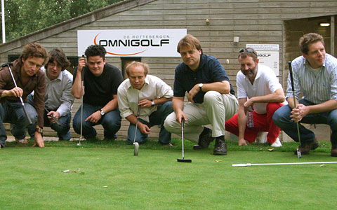 Golf clinic - inspecting the green