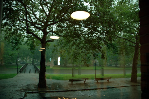Heavy rain during the presentations