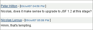 Comments in JIRA