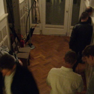 The hard-core getting ready to leave around 11 pm