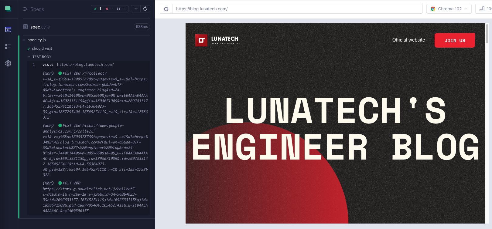 Page d'accueil du blog de Lunatech