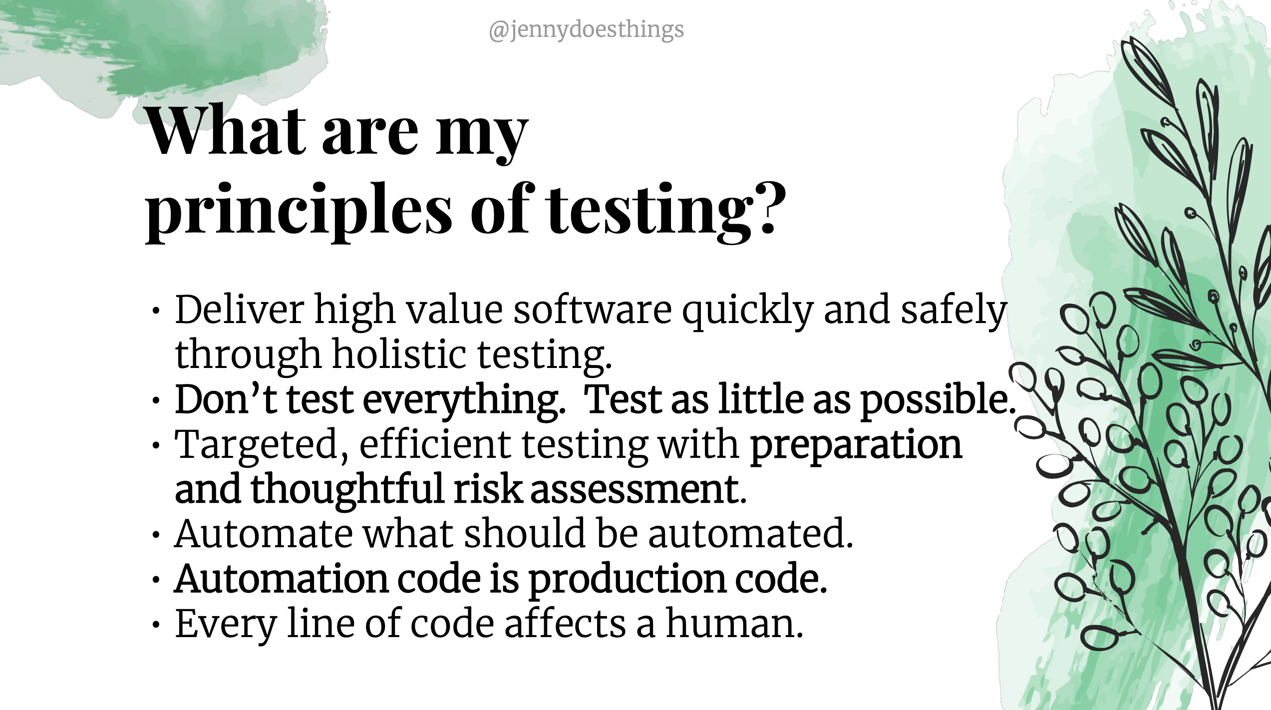 Figure 5: Jenny's Principles of Testing