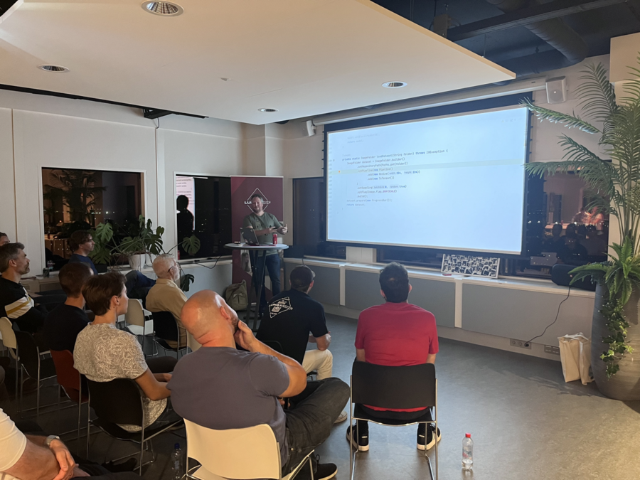 A picture taken during Jago's talk.